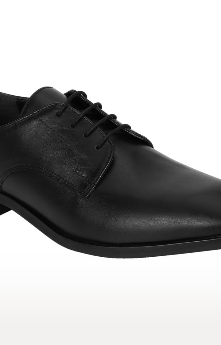 Men's Black PU Solid Lace-Up Formal Lace-ups