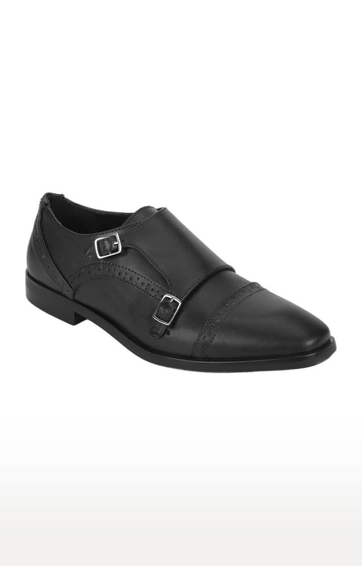 Truffle Collection | Men's Black PU Solid Slip On Loafers 0