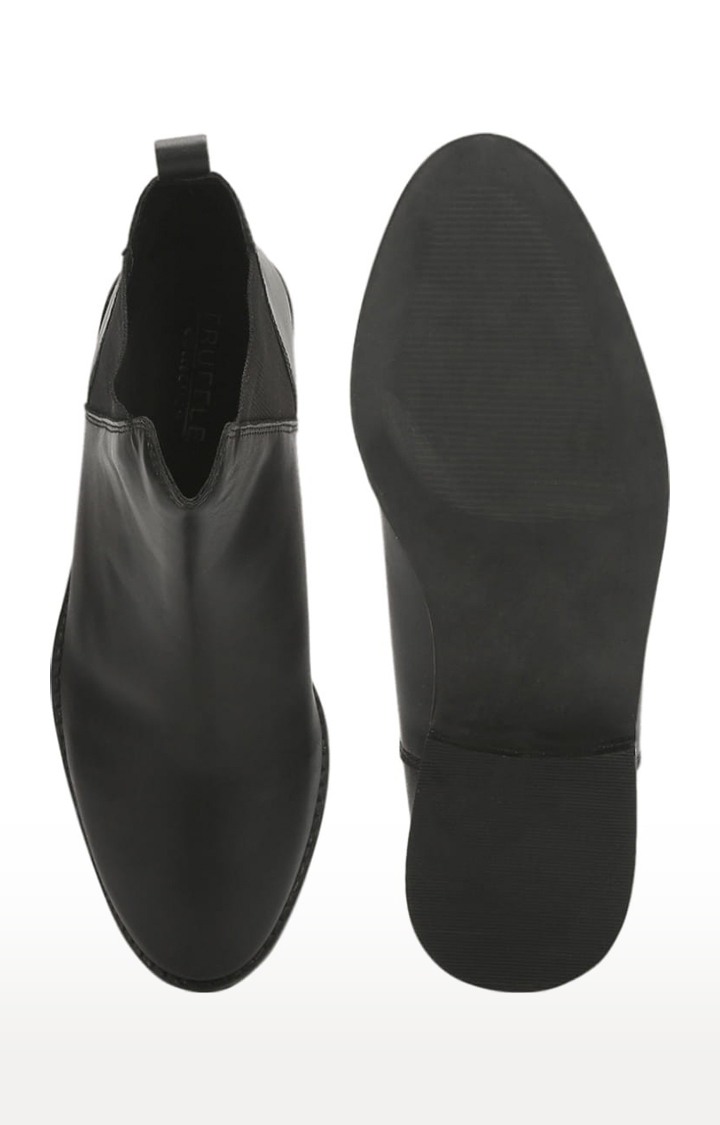 Women's Black PU Solid Slip On Boot