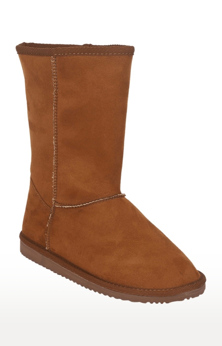 Truffle Collection | Women's Brown Suede Solid Slip On Boot