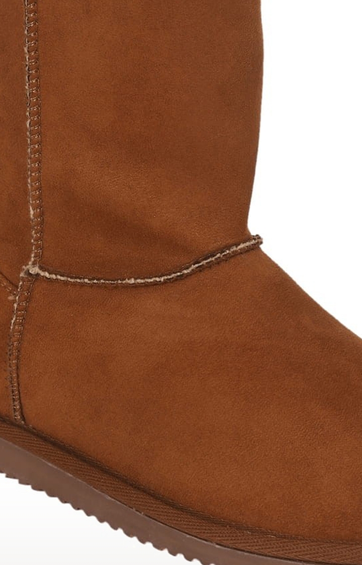 Truffle Collection | Women's Brown Suede Solid Slip On Boot 4