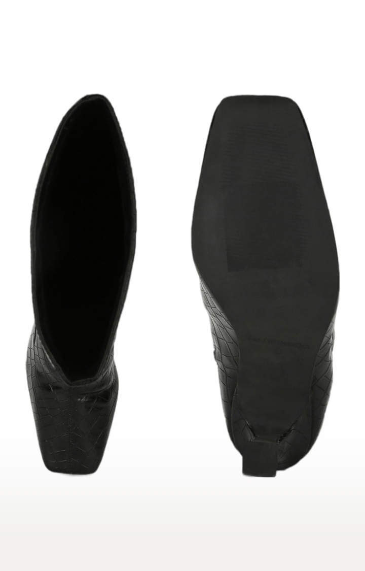 Truffle Collection | Women's Black PU Textured Zip Boot 3