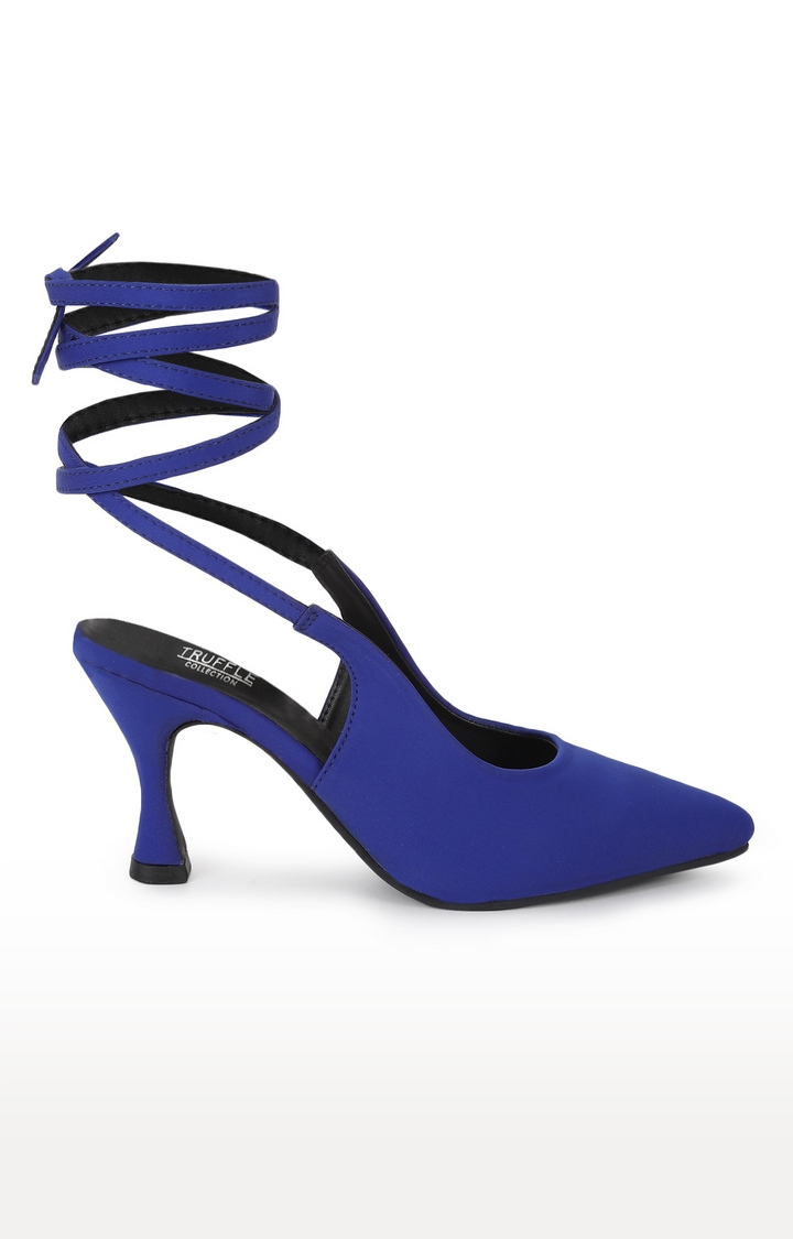 Sandals high heels cobalt 9272 Azul navy blue multicolored - KeeShoes