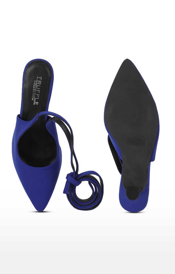 Cobalt Blue Lycra Stiletto Sandals