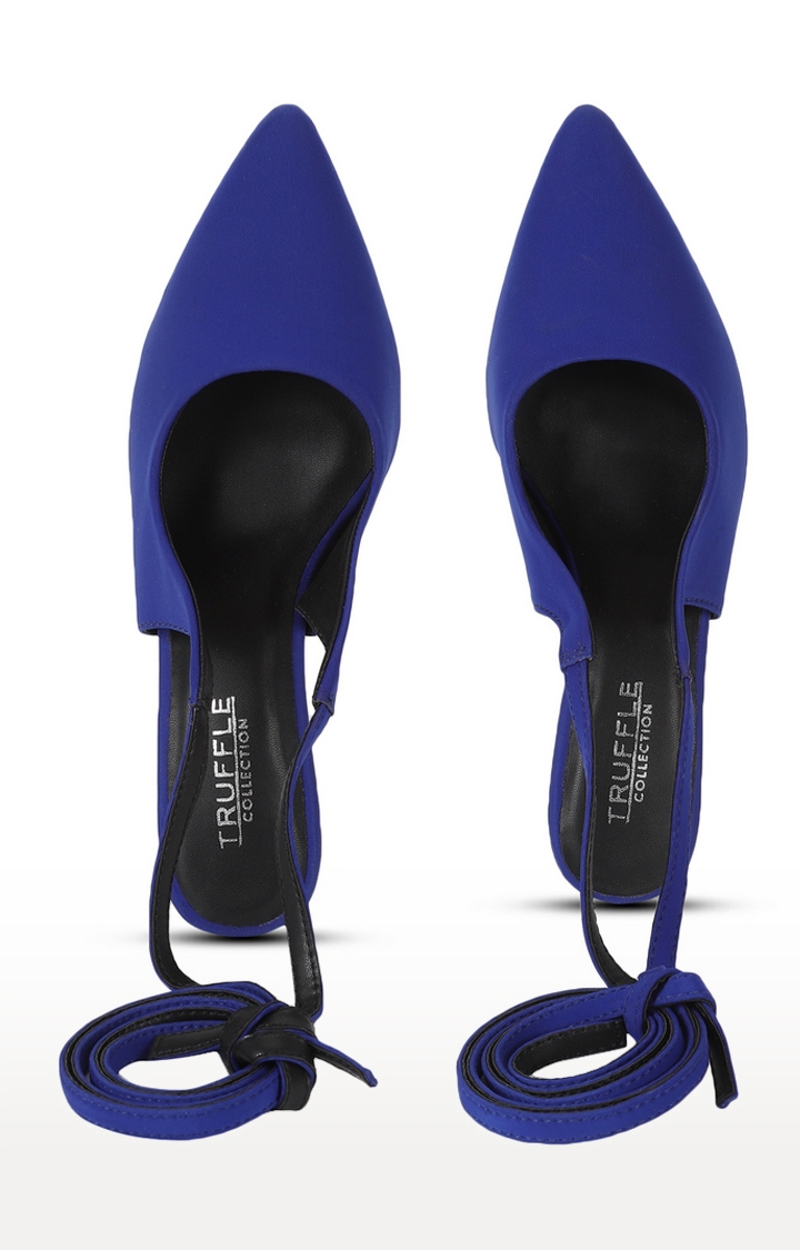 Cobalt Blue Lycra Stiletto Sandals
