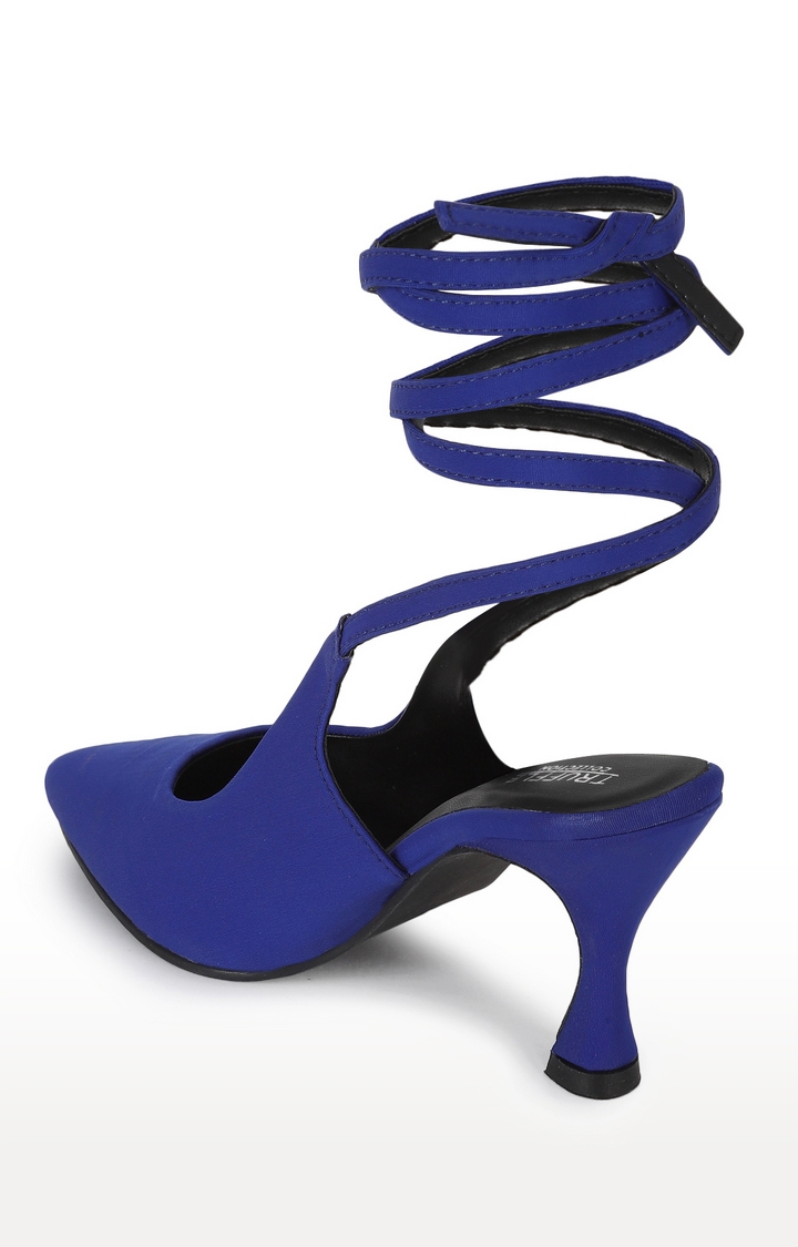 Cobalt Blue Lycra Stiletto Sandals