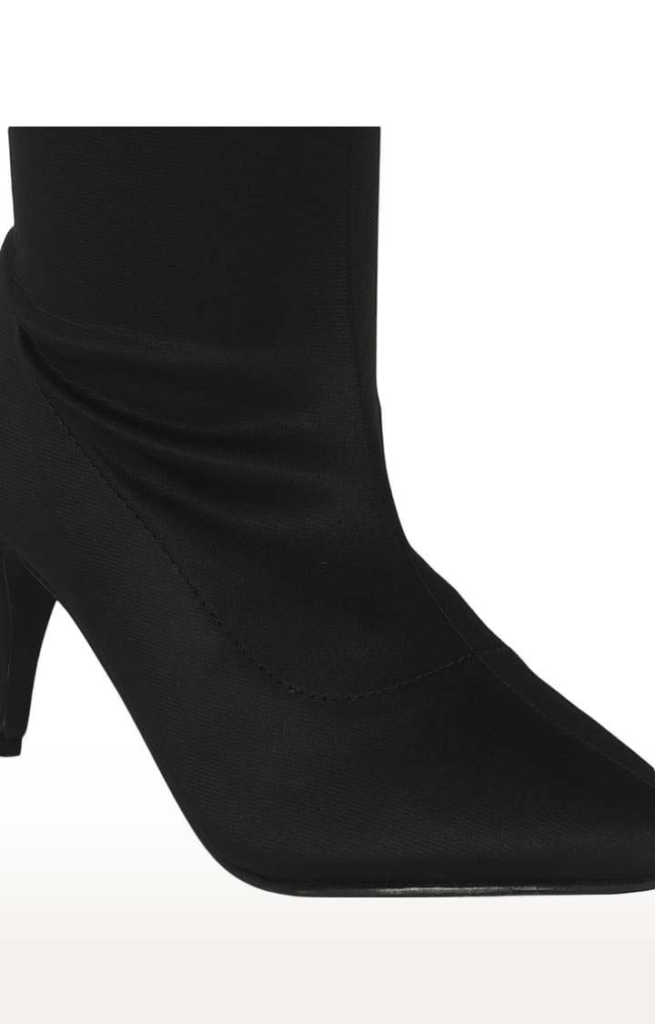 Truffle Collection | Women's Black Synthetic Solid Zip Boot 4