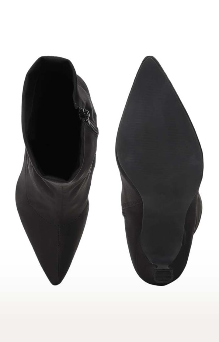 Truffle Collection | Women's Black Lycra Solid Zip Boot 3