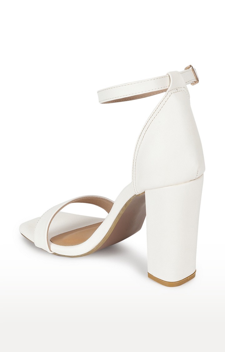 White PU Block Sandals