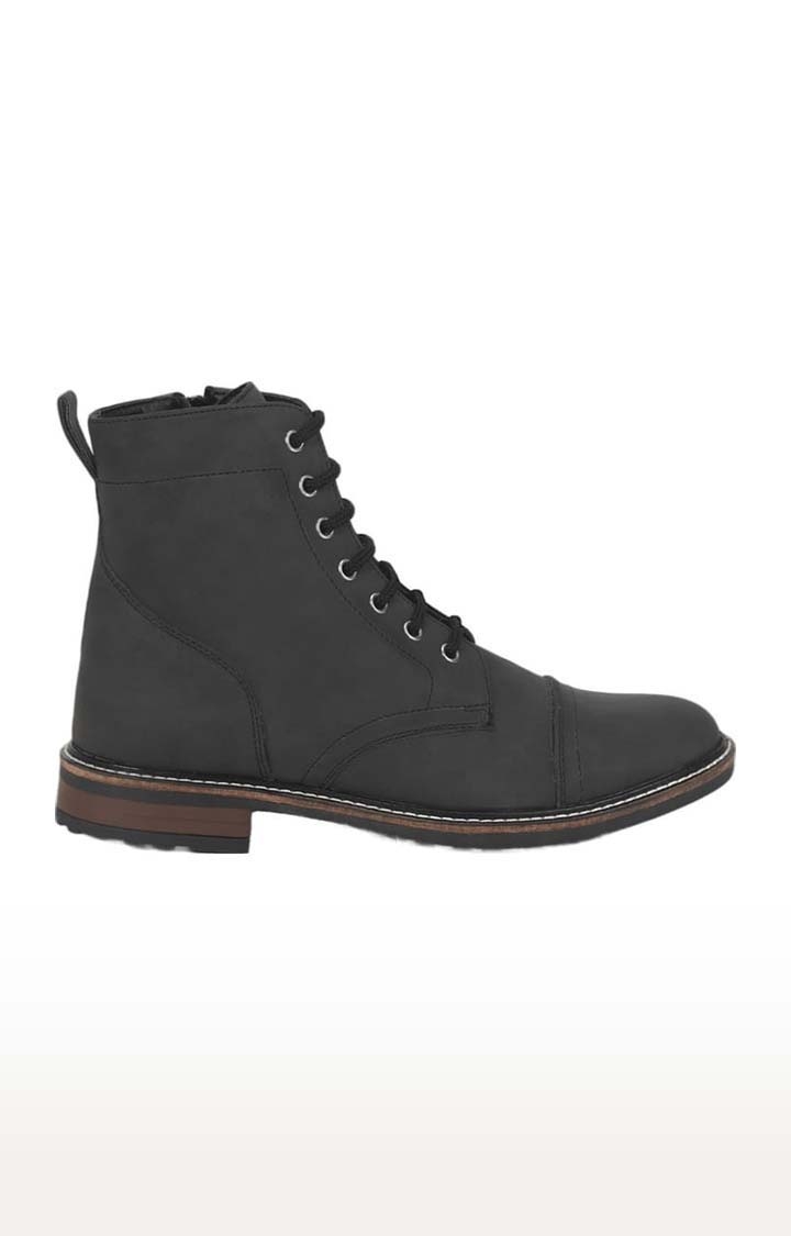 Truffle Collection | Men's Grey PU Solid Zip Boot 1