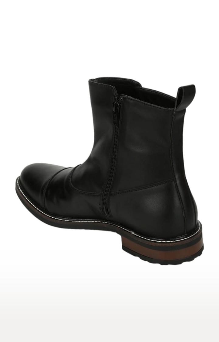 Truffle Collection | Men's Black PU Solid Zip Boot 2