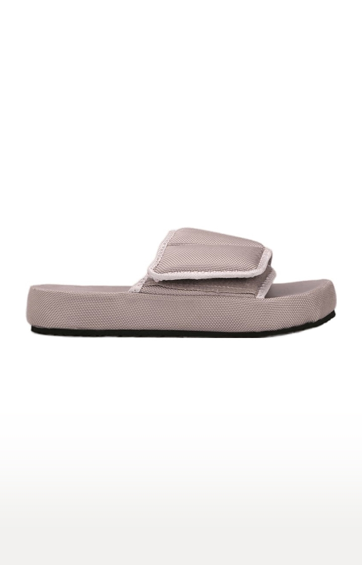 Truffle Collection | Women's Grey Synthetic Solid Slip On Flip Flops 1