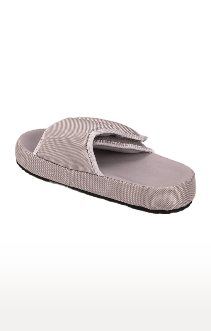 Truffle Collection | Women's Grey Synthetic Solid Slip On Flip Flops 2