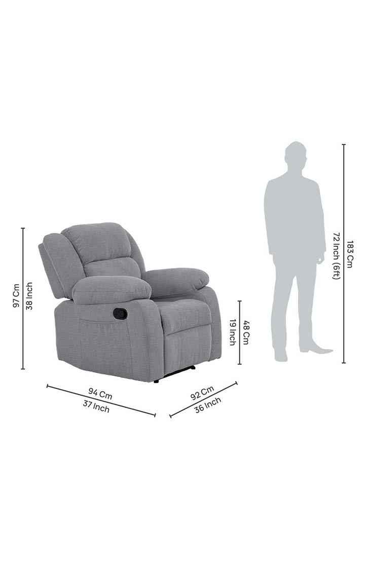 NEUDOT Ease Rocker Single Seater Fabric Recliner - Misty Grey