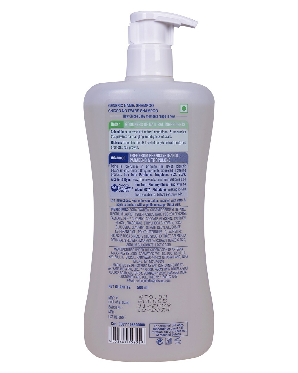 KIDS BABY SHAMPOO CHICCO CHICCO BM SHAMPOO 500ML