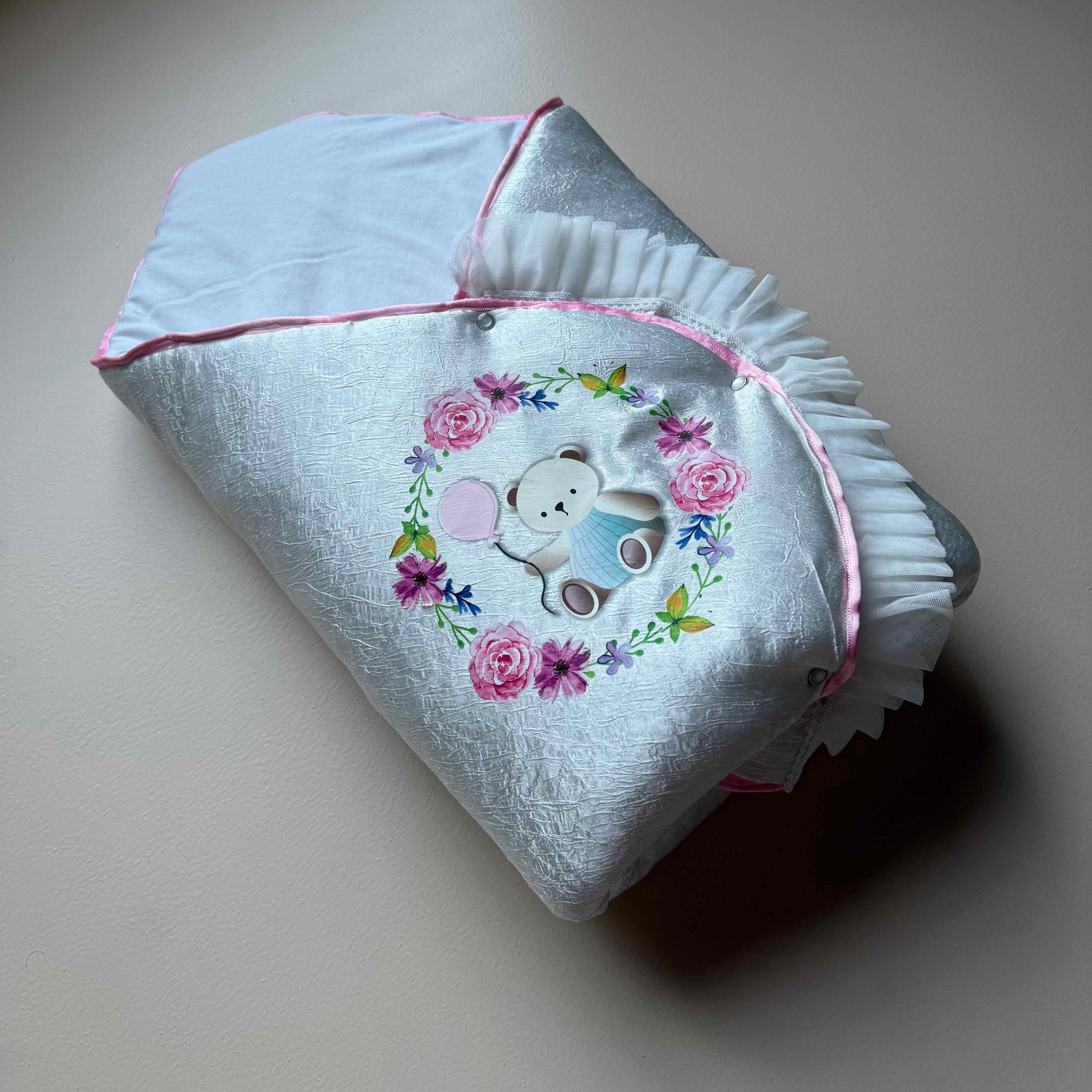 Blush Bear Luxe Baby Drape