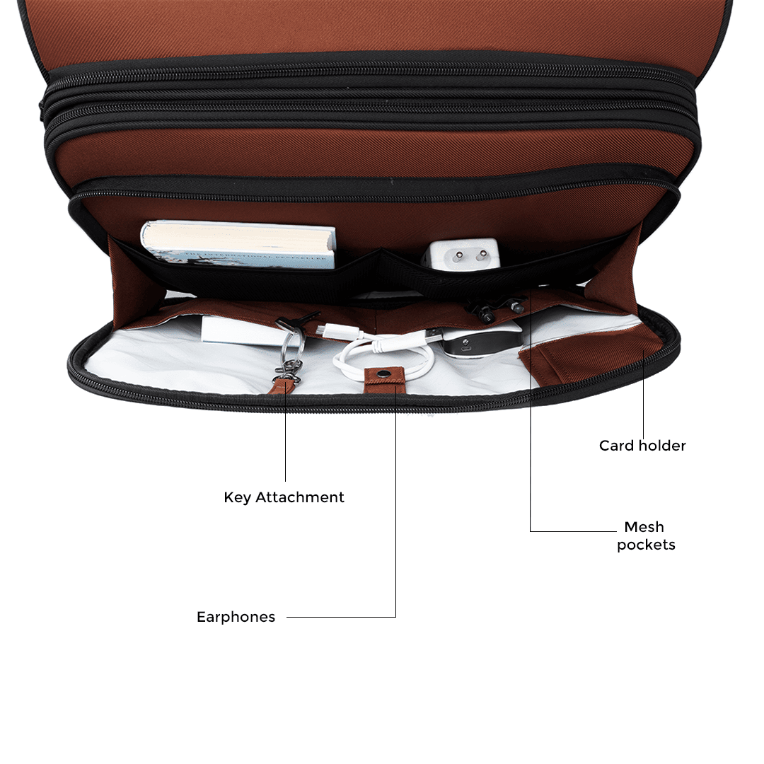 Overnighter Trolley and Laptop Messenger Bag Combo - Rust
