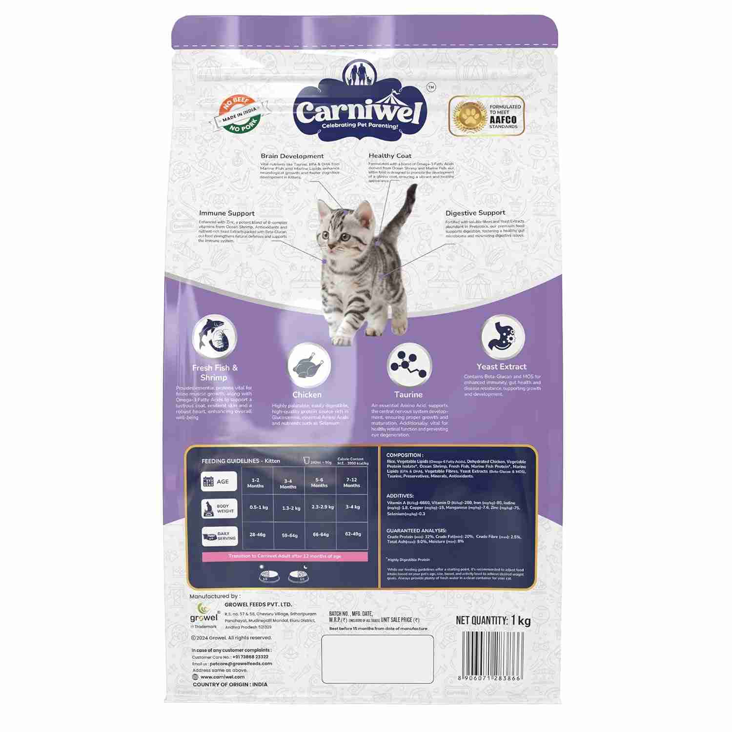 Carniwel Fresh Fish and Shrimp For Kitten Cat Dry Food