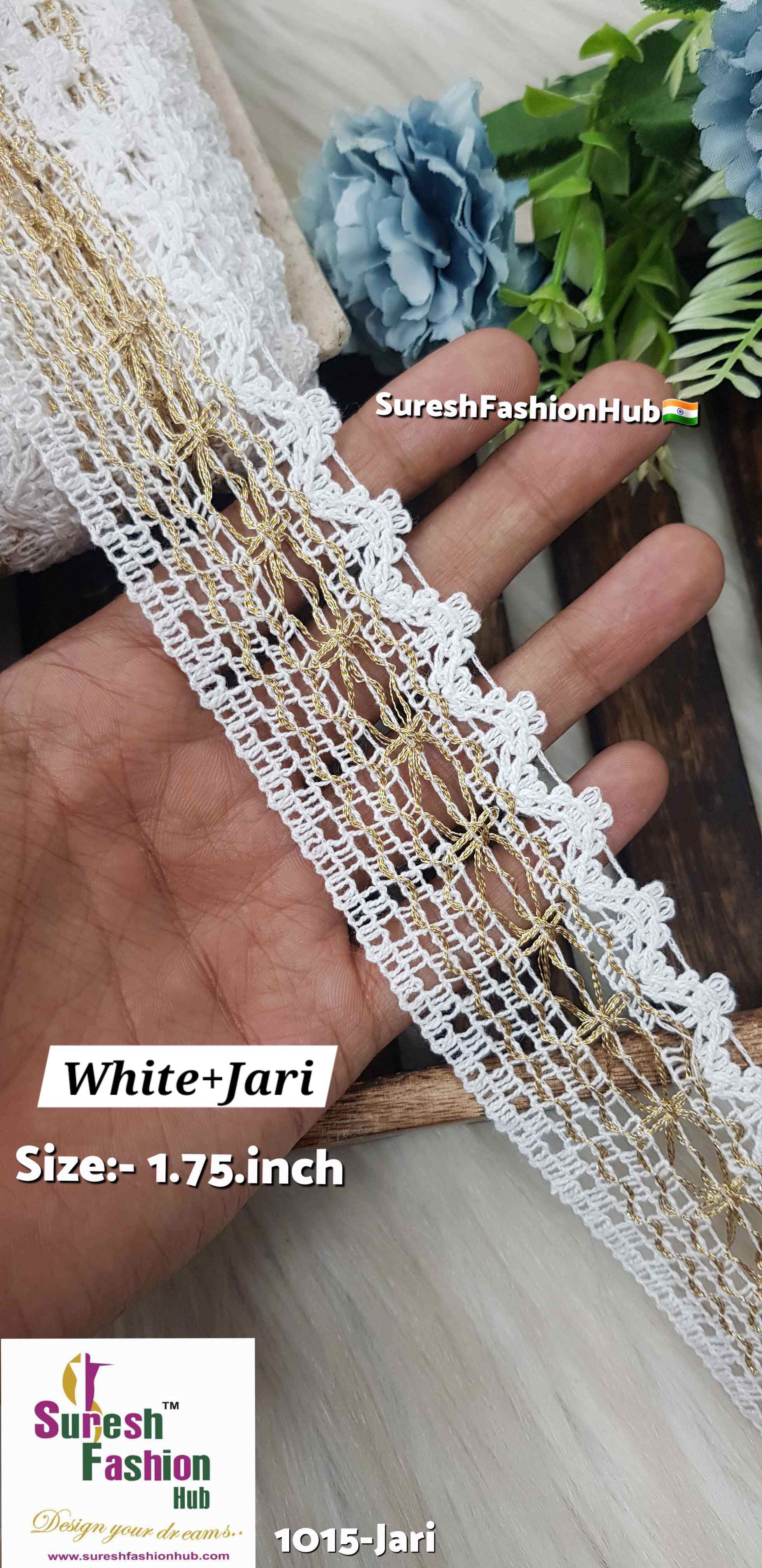 Shimmering Cotton Jari Lace