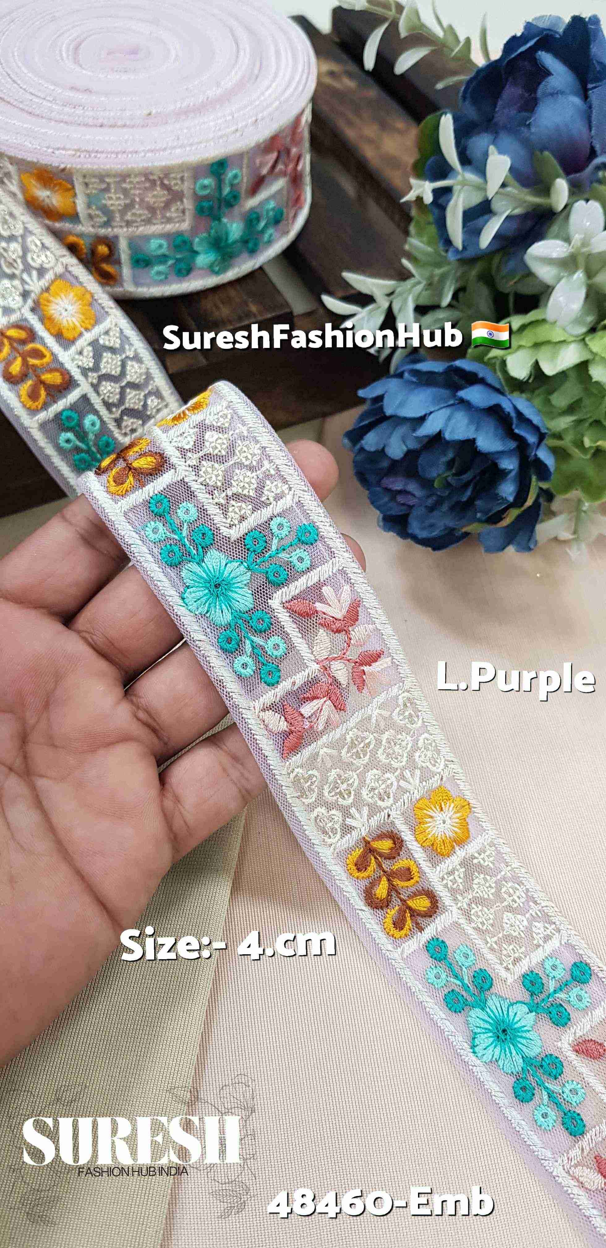  Embroidered Floral Net Lace