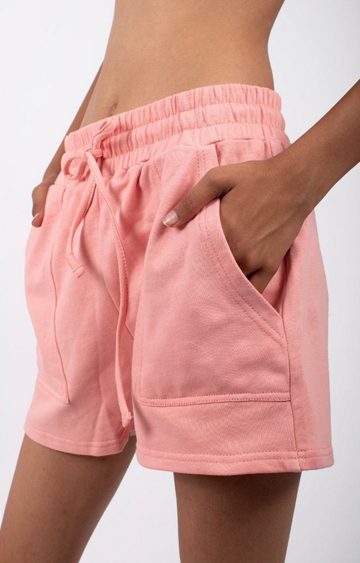 Women's Pink Terry Shorts