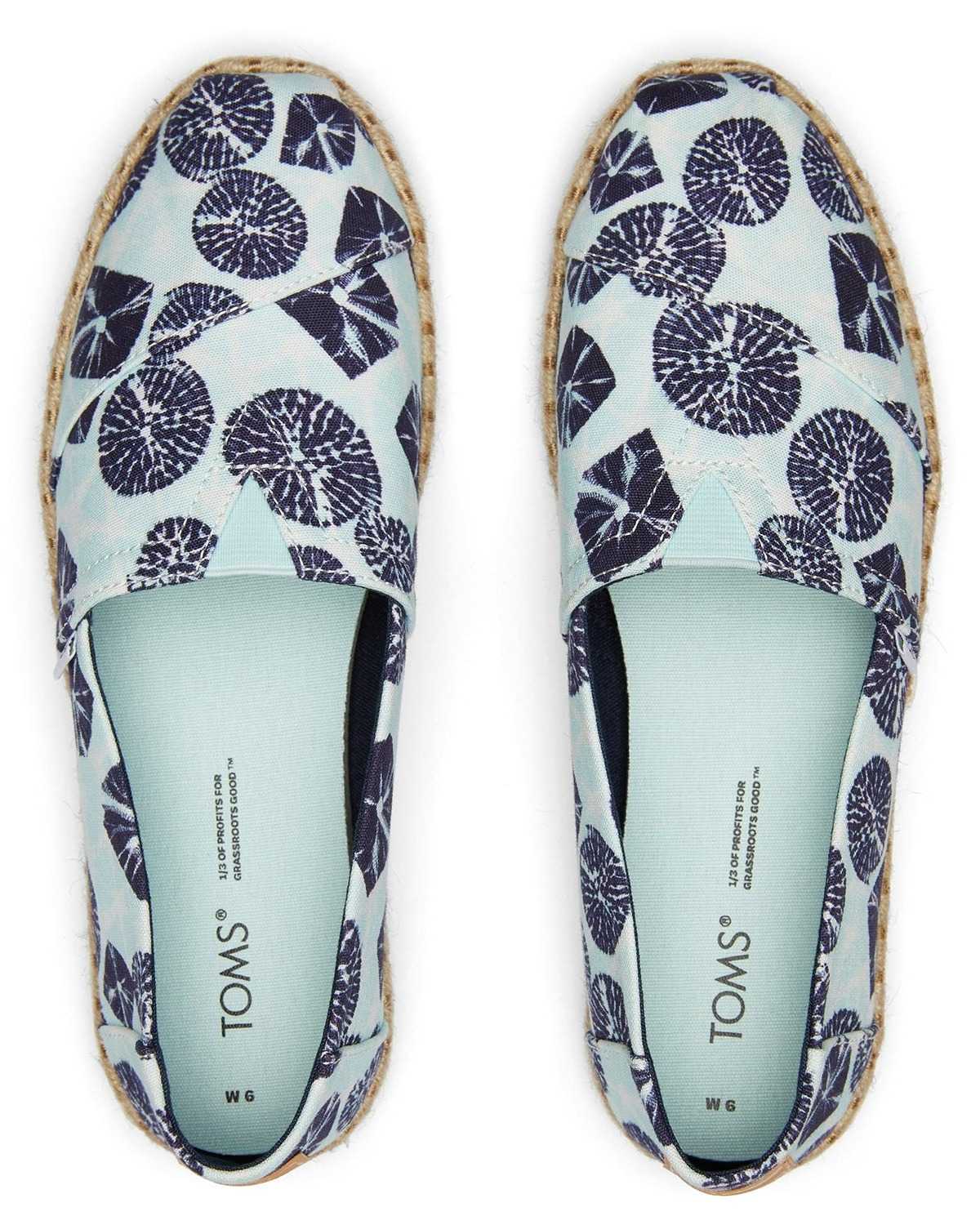 Women's Blue Batik Print Espadrilles Slip On