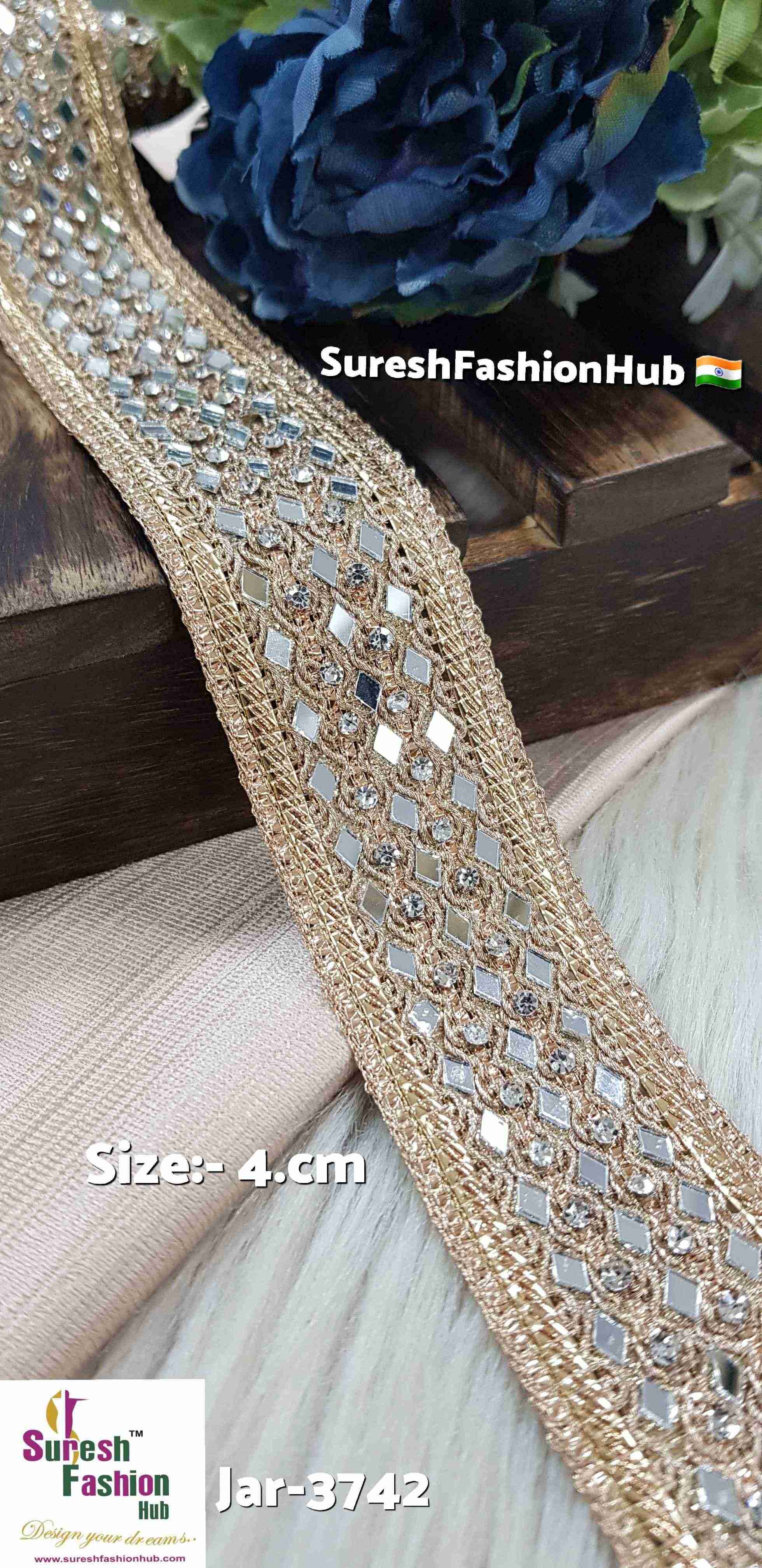Rose Gold Glow Gota Zari Lace