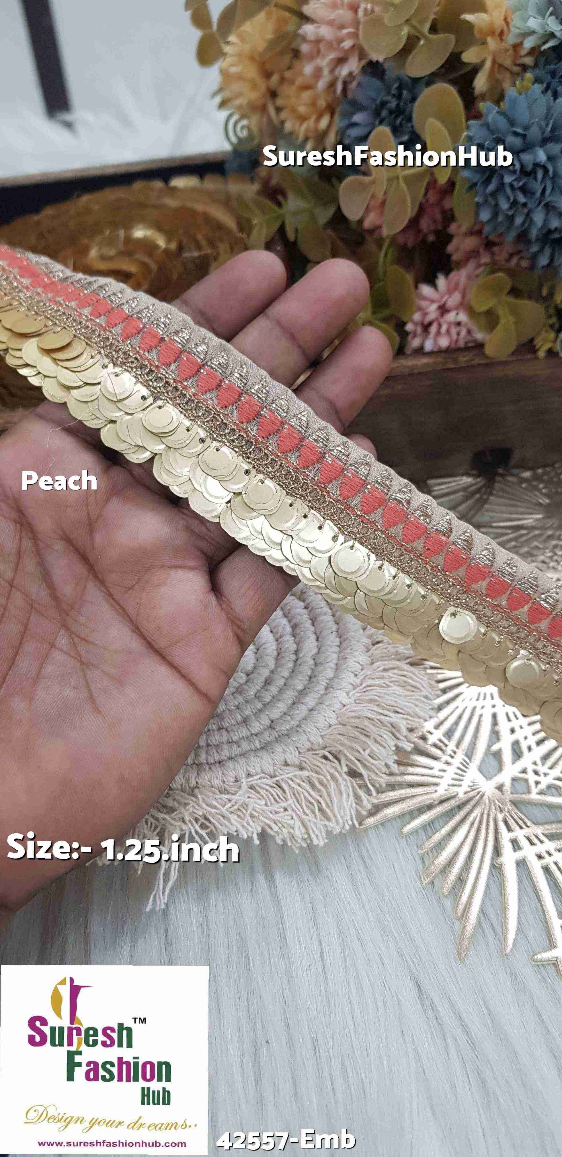 Peach Hanging Sequence Embroidery Design