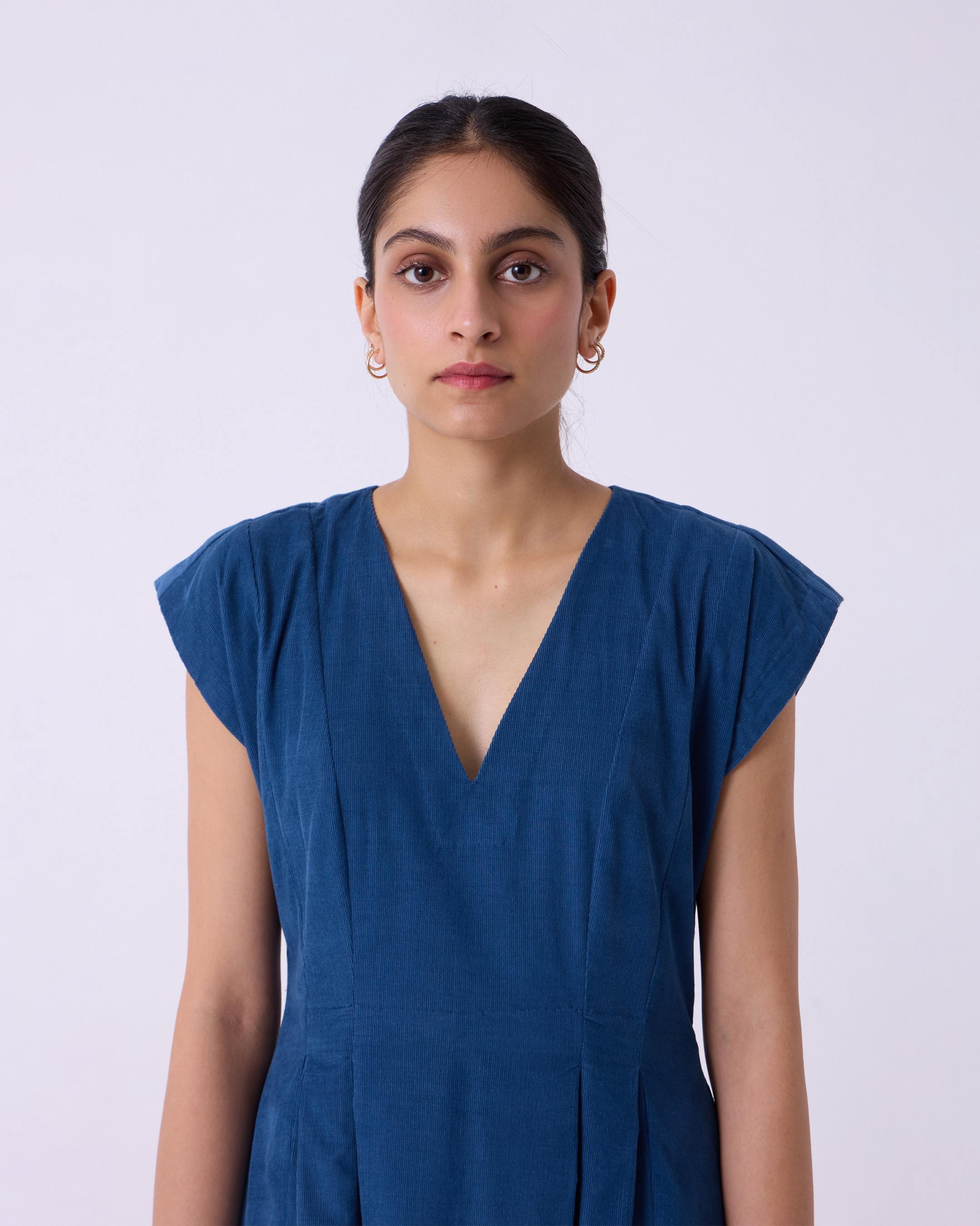 Lada Blue Needlecord Dress