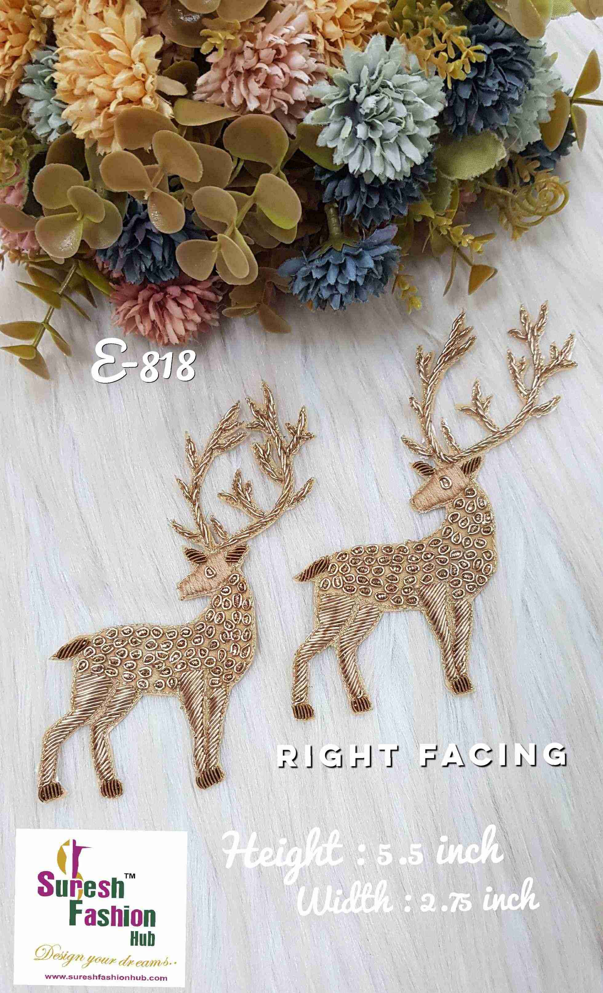 Enchanting Right-Facing Deer Embroidered Patch