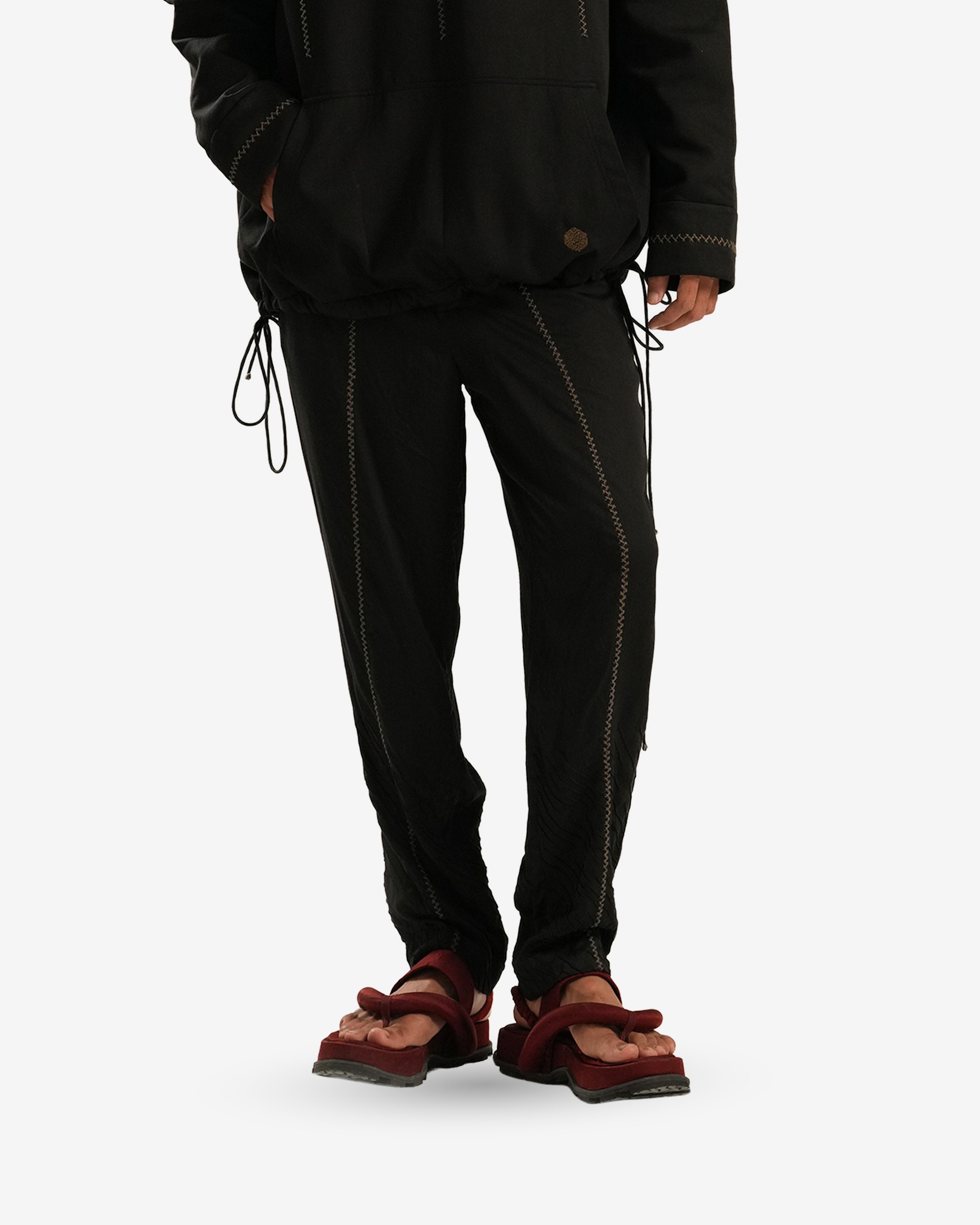 Jade Black Texture Trouser