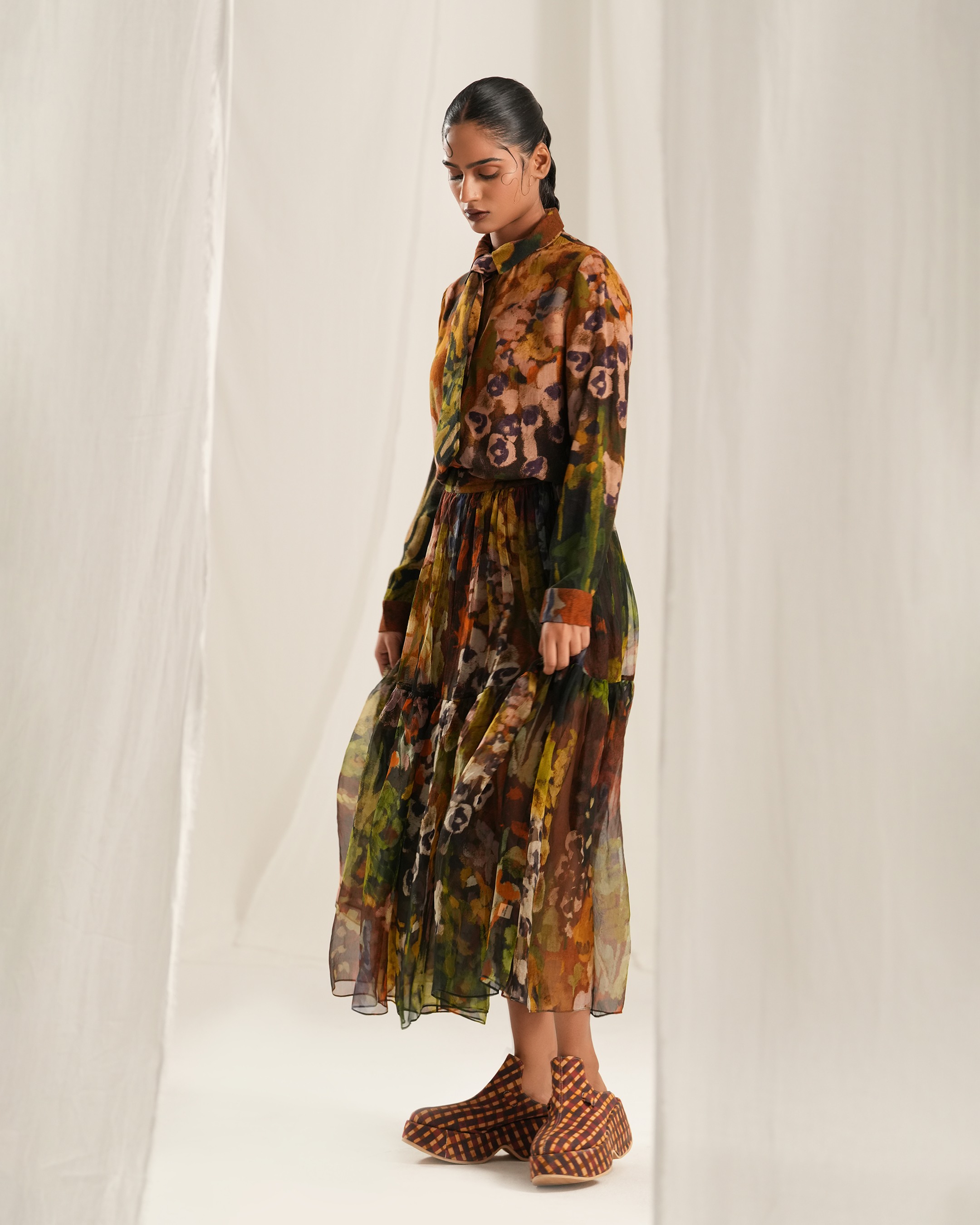 Brown Floral Shirt