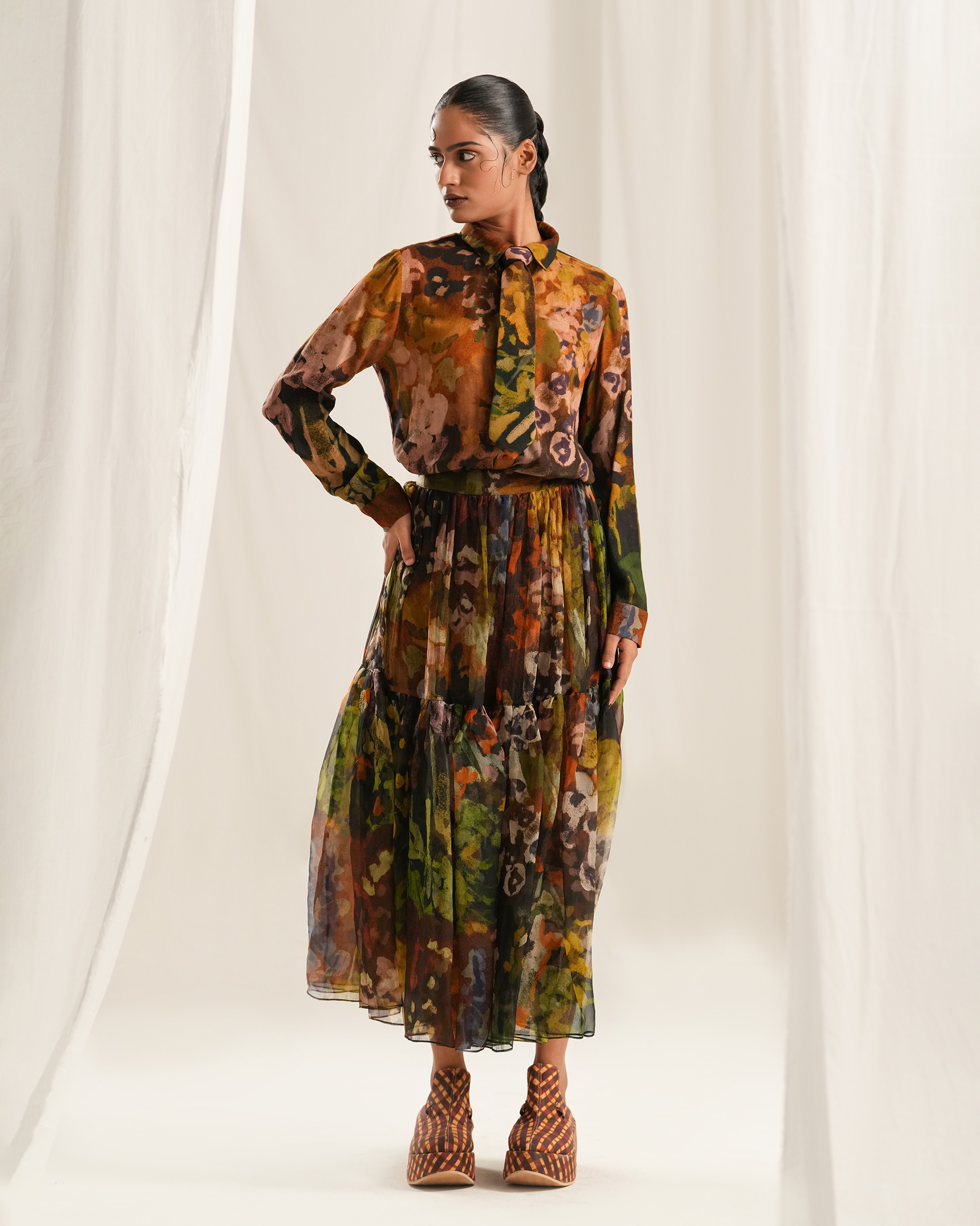 Brown Floral Shirt