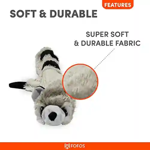 Barkbutler Fofos Skinneez Raccoon Toy for Dogs