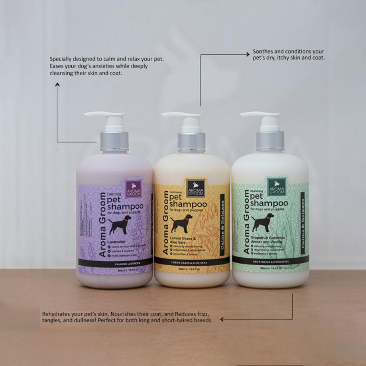 Aroma Groom Nourishing Shampoo with Lemon Grass & Aloe Vera