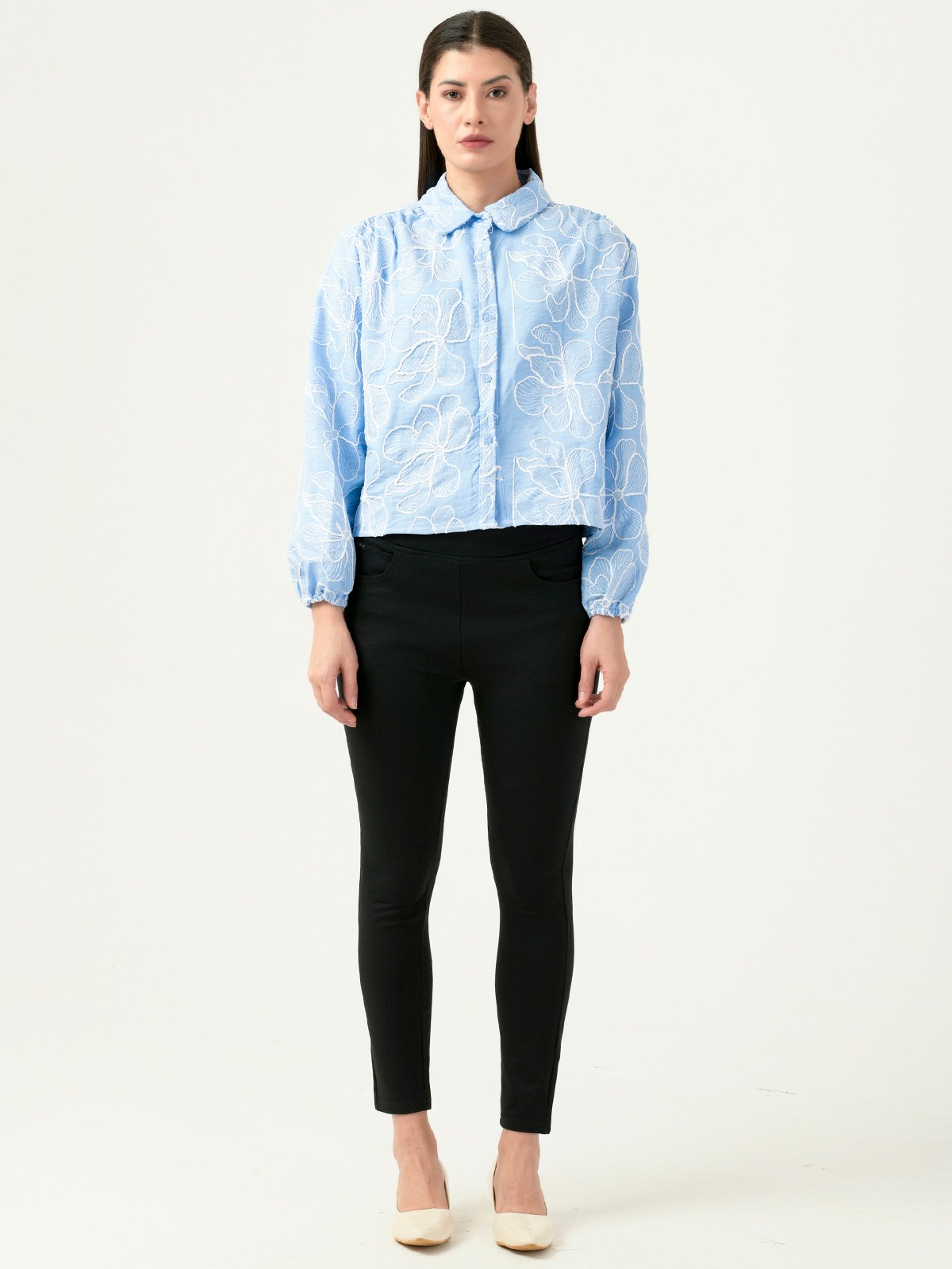 Albion Women Smart Premium Blue Casual Shirt
