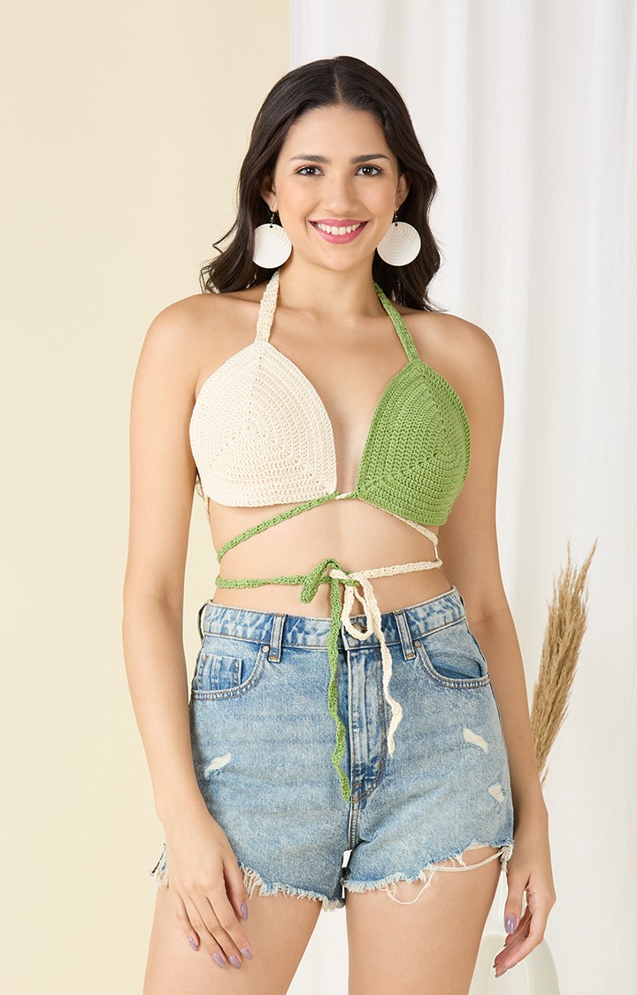 Spring Bloom Crochet Halter Top