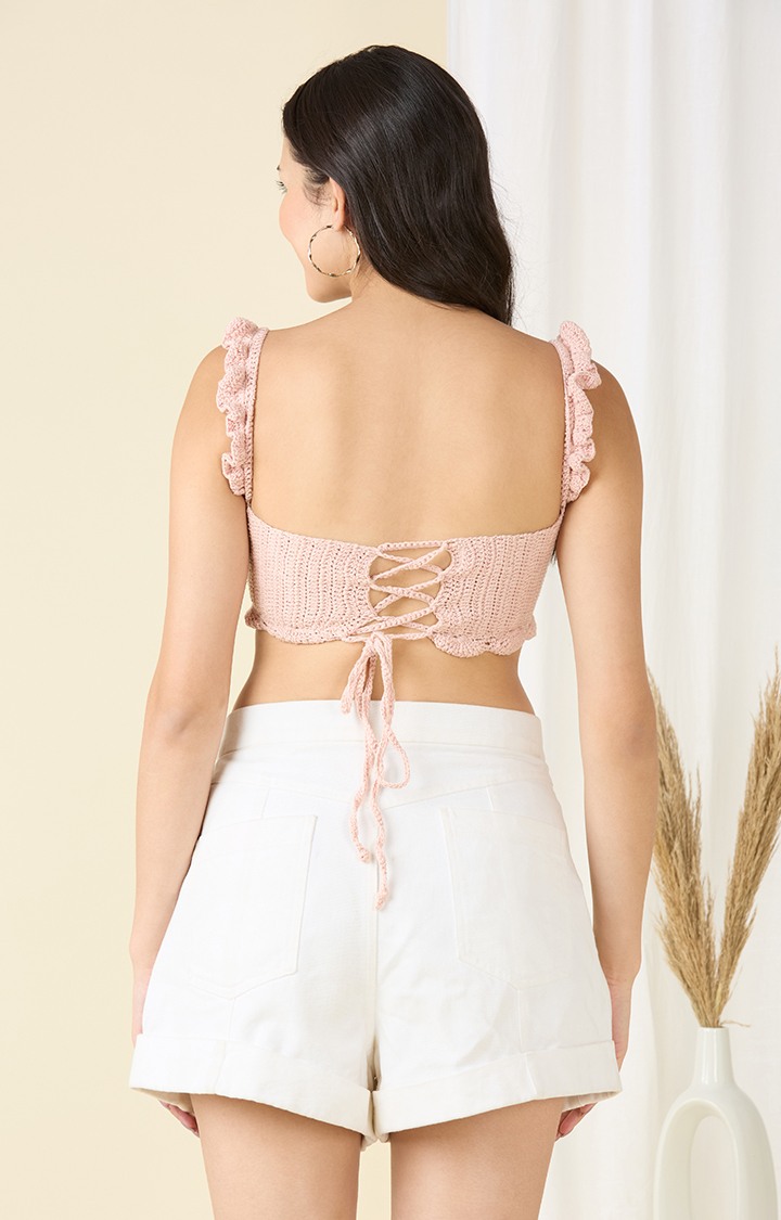 Spring Petals Lace-Up Bralette