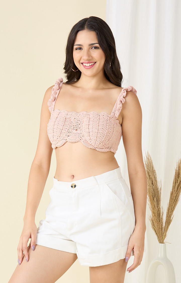 Spring Petals Lace-Up Bralette