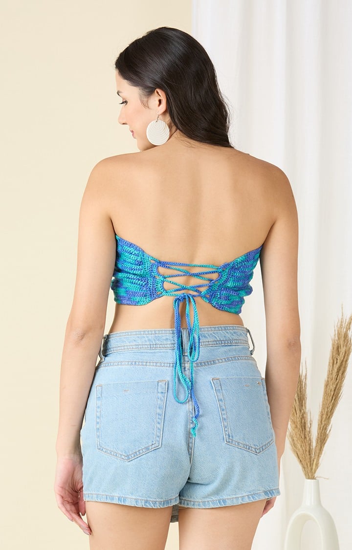 Tropical Tide Laced Bandeau Bralette