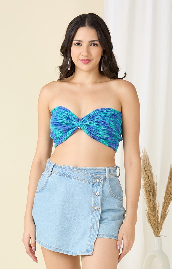 Tropical Tide Laced Bandeau Bralette