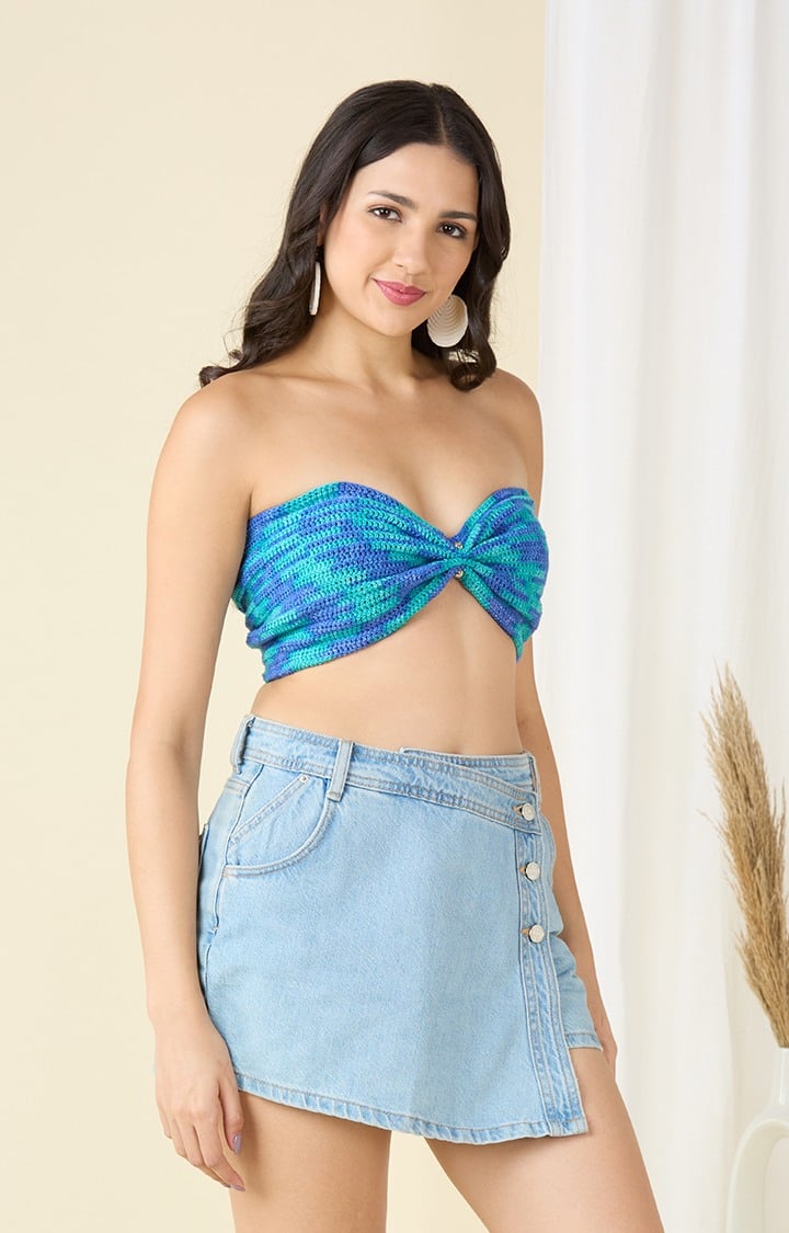 Tropical Tide Laced Bandeau Bralette