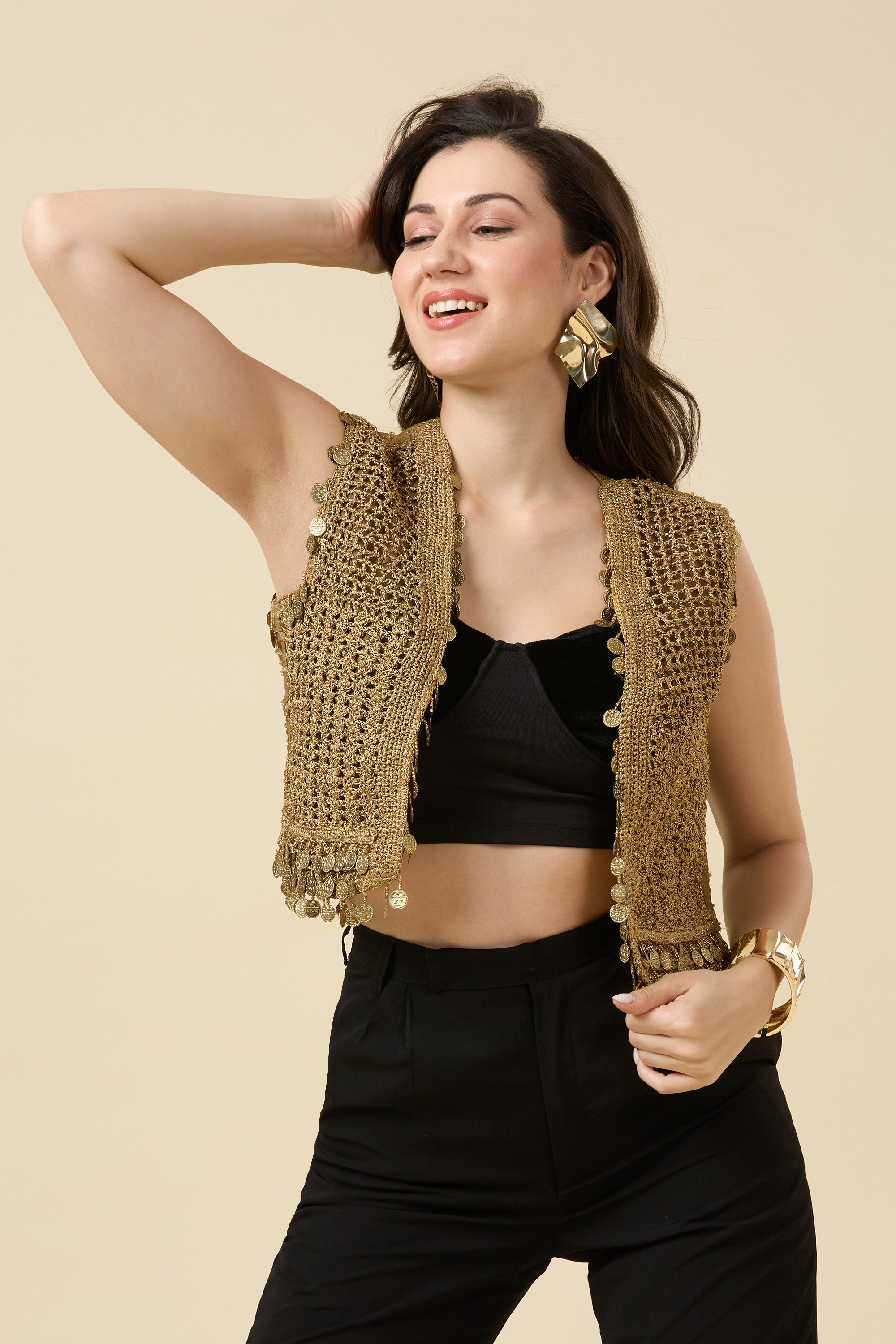 Golden Festive Glamour Vest