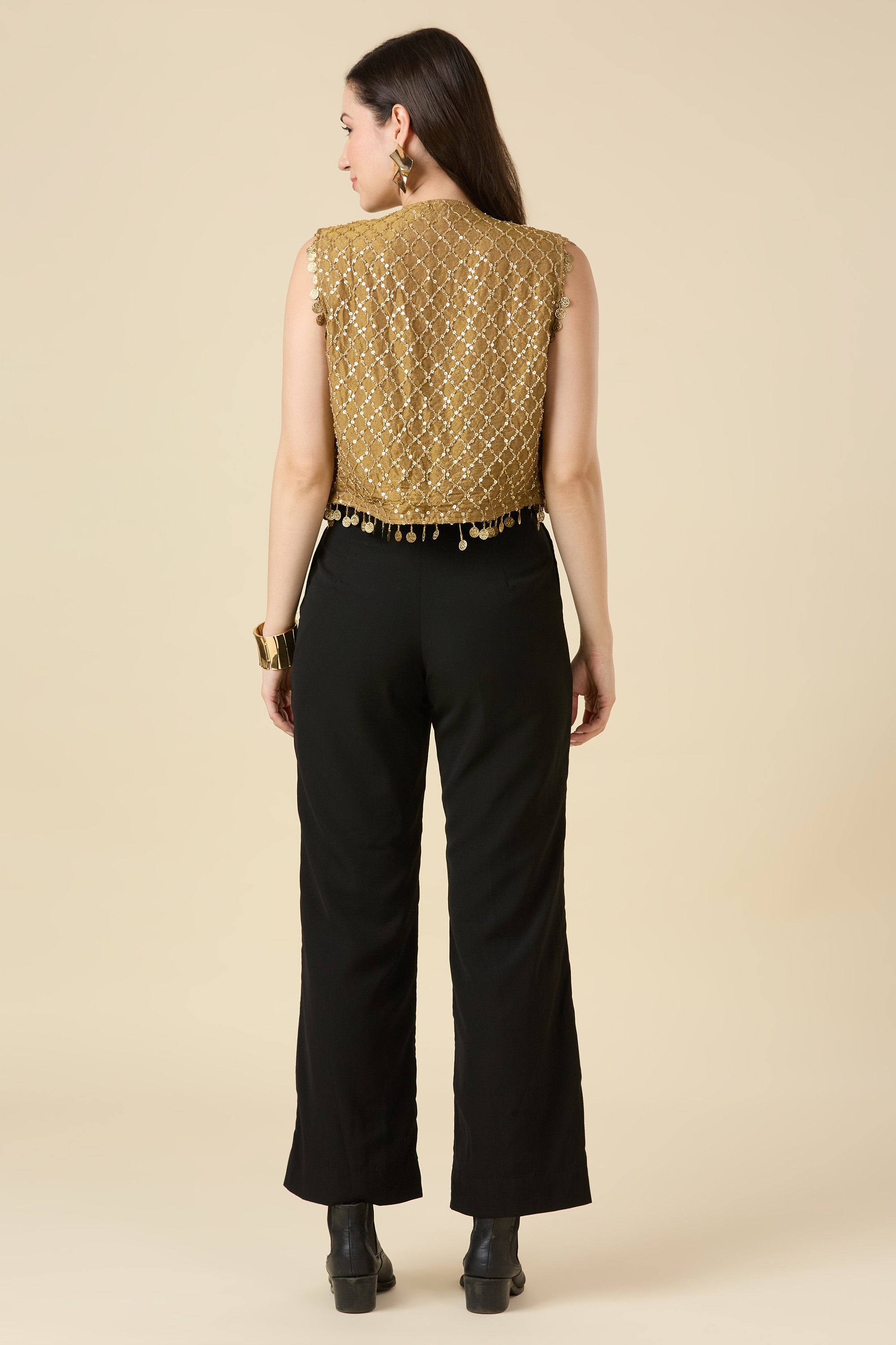 Golden Festive Glamour Vest