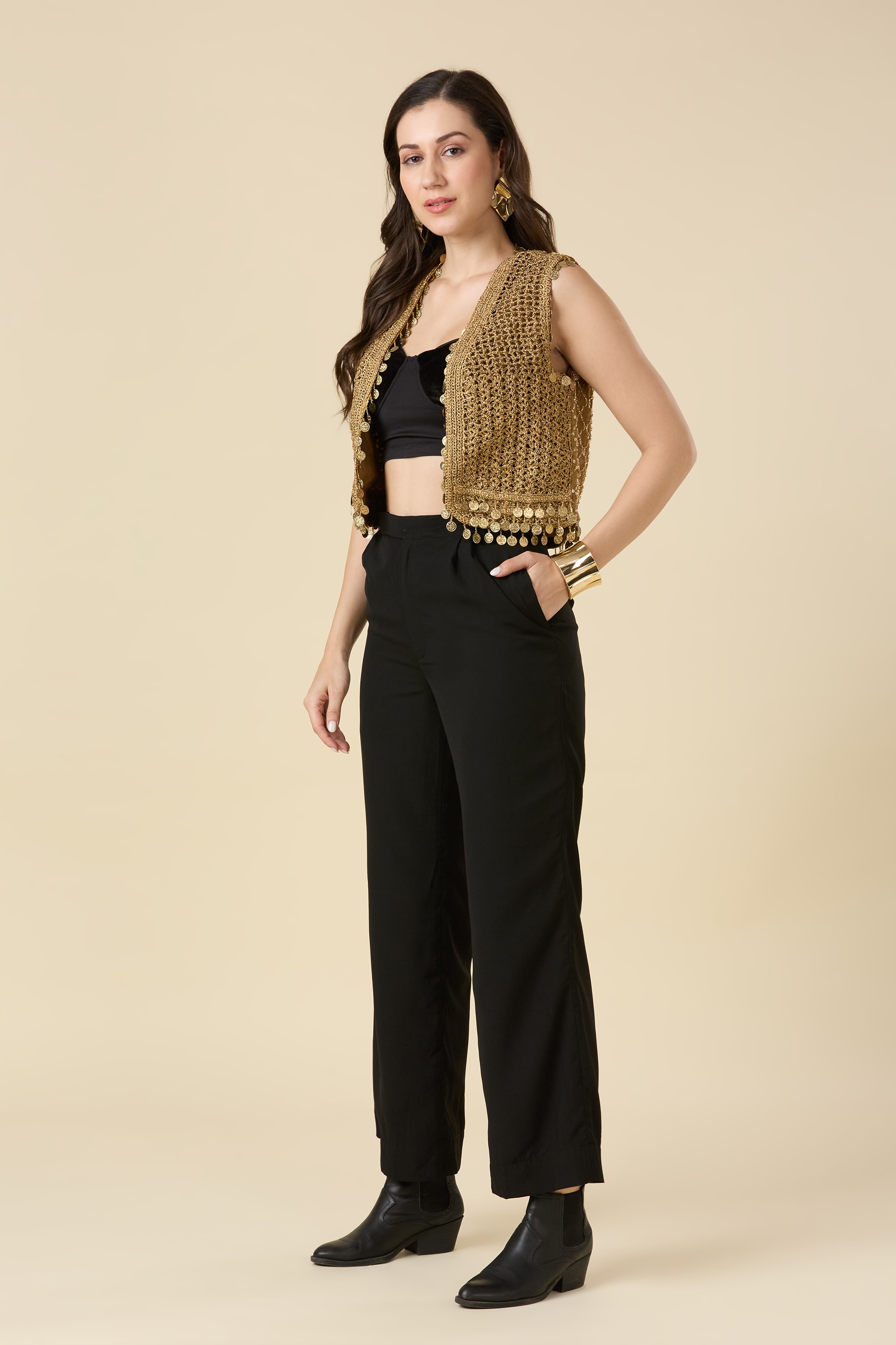 Golden Festive Glamour Vest