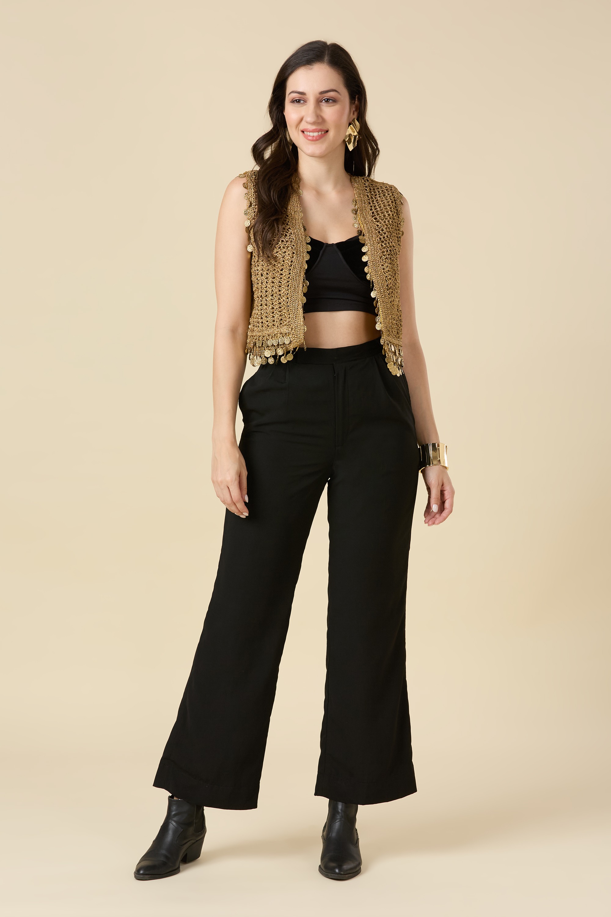 Golden Festive Glamour Vest