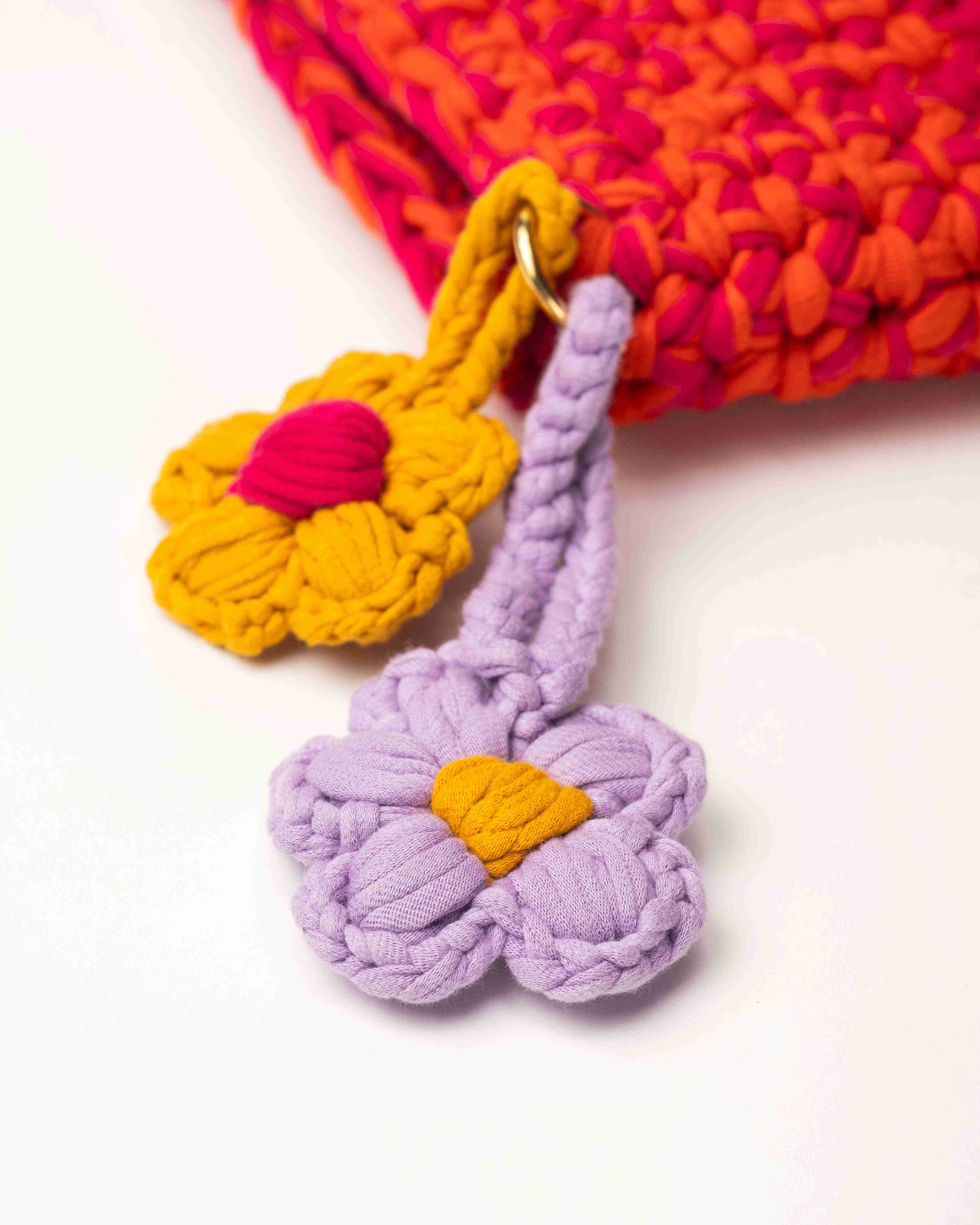 CozyTech Crochet Laptop Sleeve - Orange & Pink