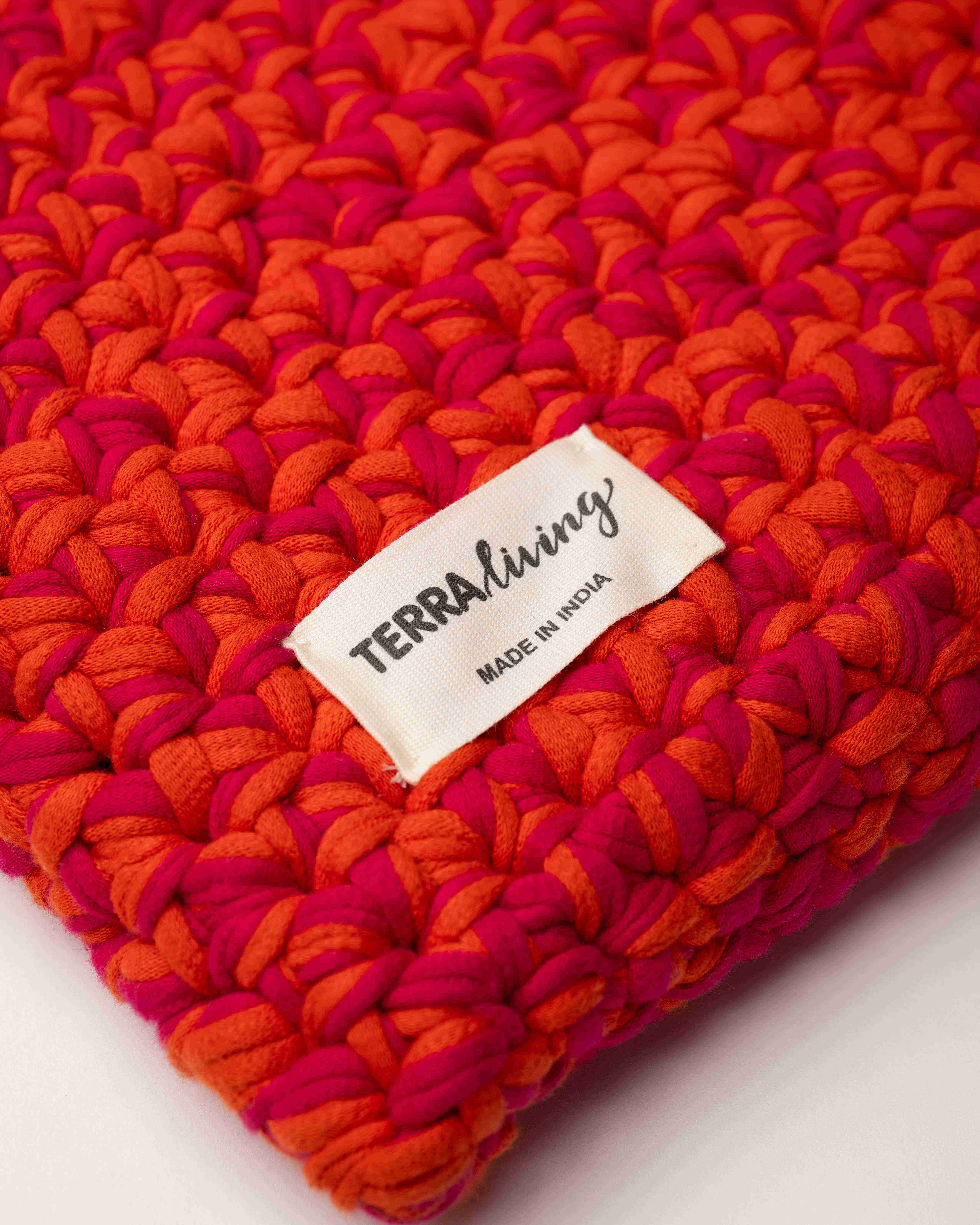 CozyTech Crochet Laptop Sleeve - Orange & Pink