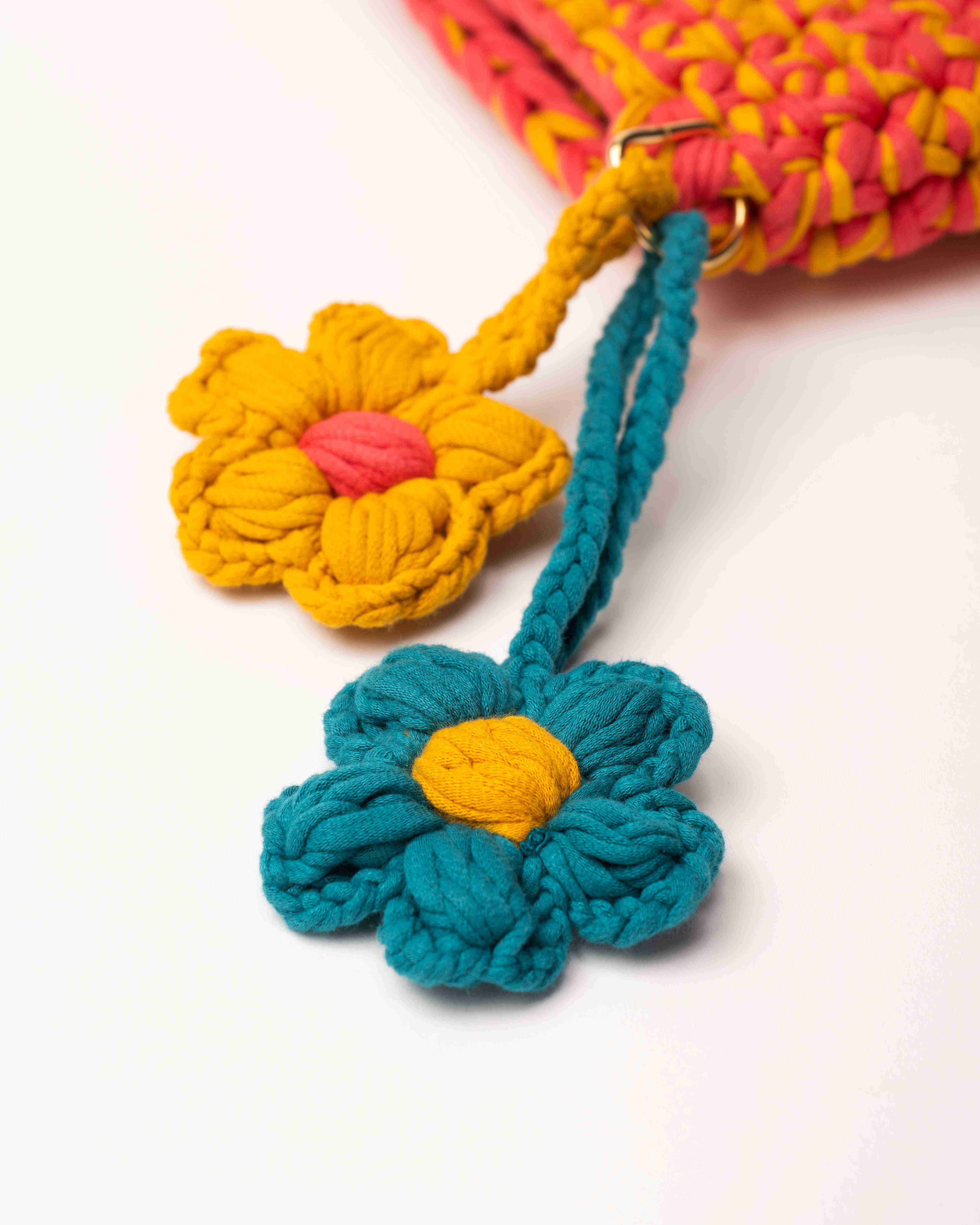 CozyTech Crochet Laptop Sleeve - Mustard & Pink