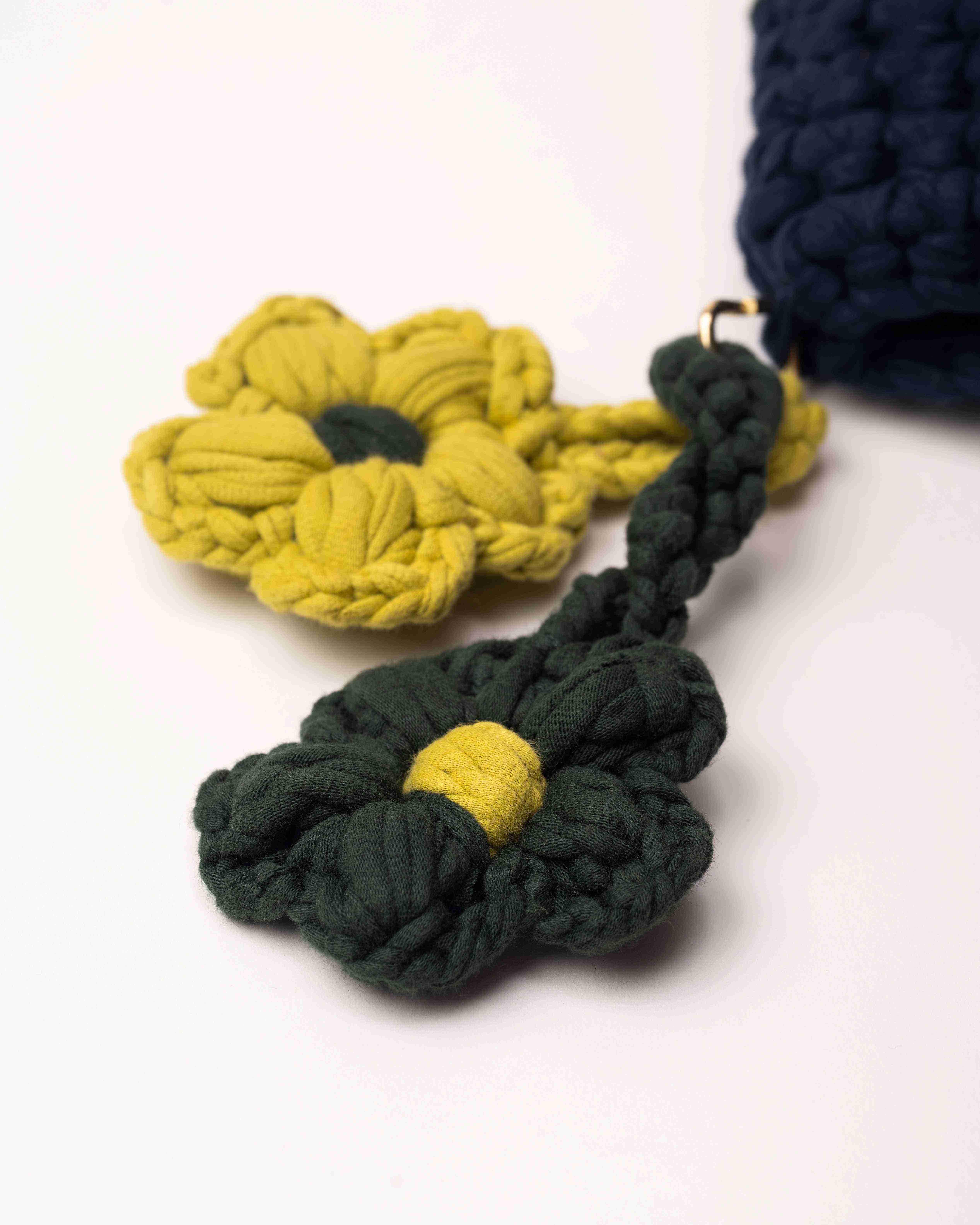 CozyTech Crochet Laptop Sleeve - Green & Blue